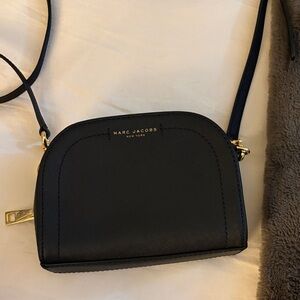 Marc Jacobs Navy Crossbody Bag with Gold Accents